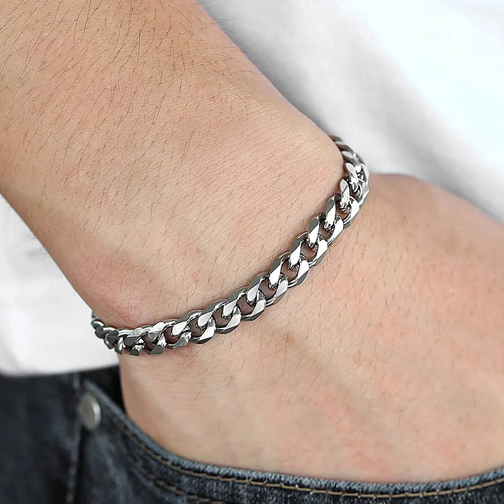 Men's Bracelets Stainless Steel Curb Cuban Link