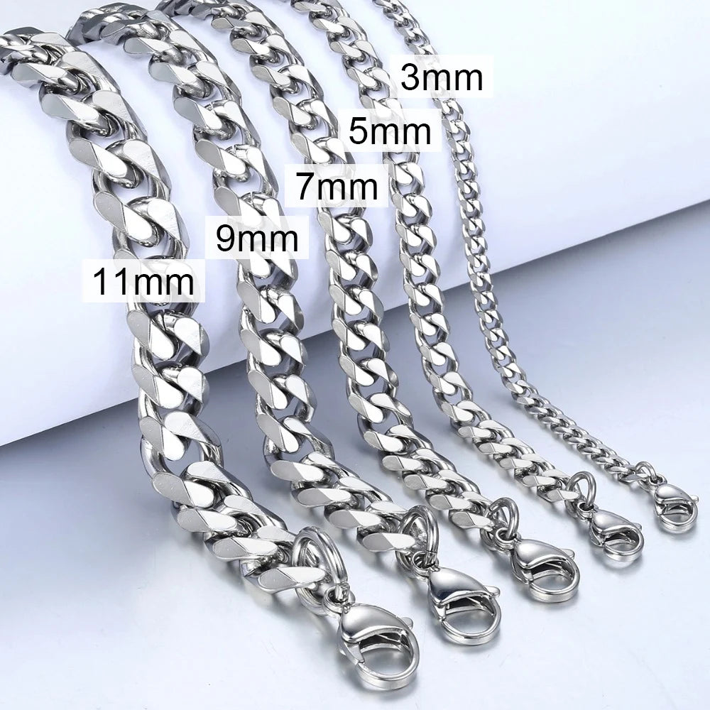 Men's Bracelets Stainless Steel Curb Cuban Link